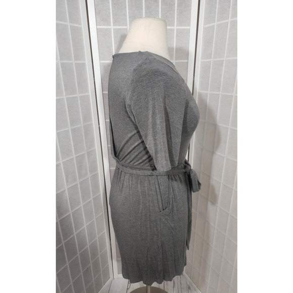 Torrid Super Soft Heather Grey Jersey Romper Pockets Tie Plus Size: 0X (12) - Picture 5 of 6